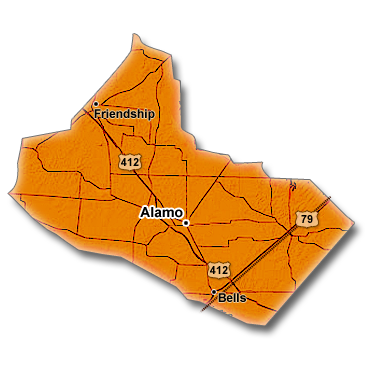 Crockett County, TN Map